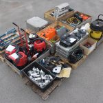 9-paller diverse maskiner, verktøy, kjemi, belysning mfl.