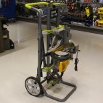 DeWalt DW712N kapp- og gjærsag med uttrekk – på Ryobi sagstativ - Bilde 2